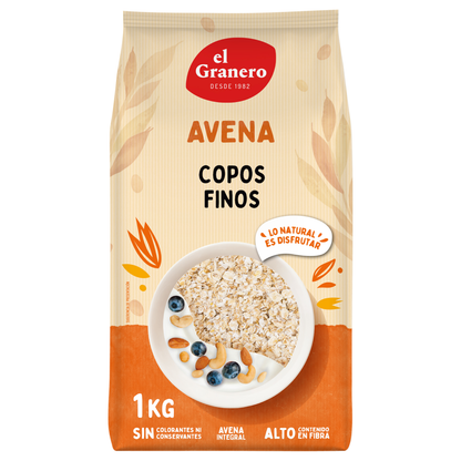 Mjuka flingor av fullkornshavre El Granero 1 kg