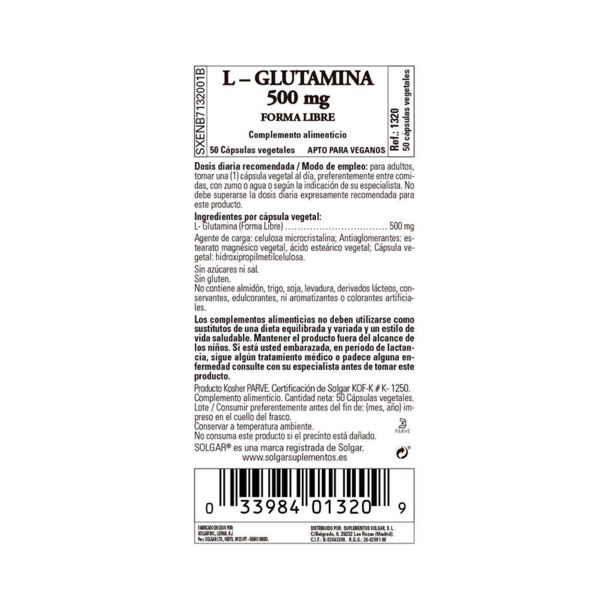 L-glutamina 50 kapsułek roślinnych