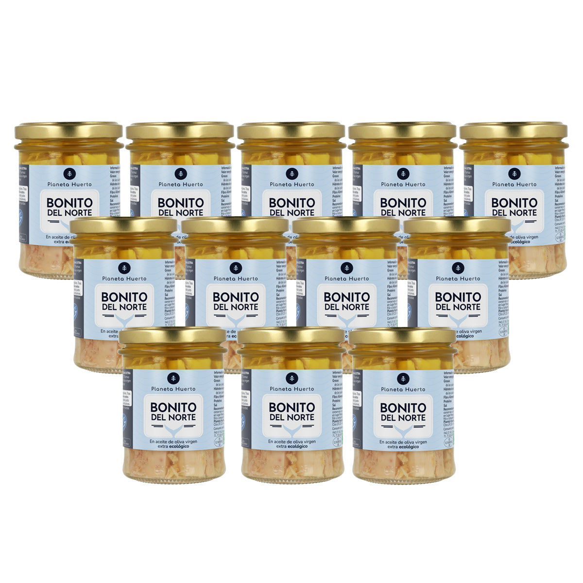Pakket 12x Bonito del Norte in olijfolie ECO Planeta Huerto 200 g