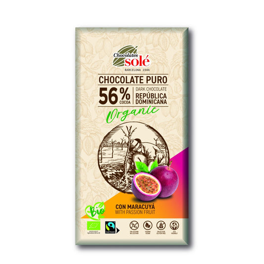 Pure chocolade 56% met passievrucht Bio Solé 100 g