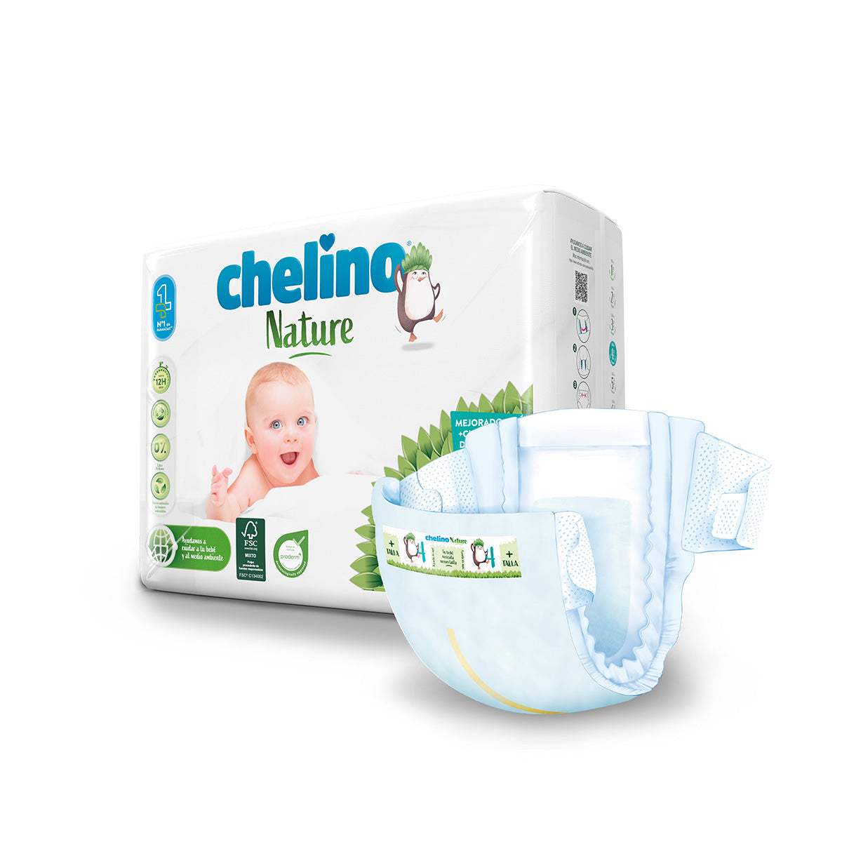 Pakket 6x luiers T4 9-15 kg Chelino Nature 34 stuks