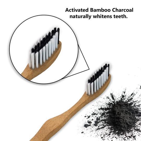 4-pack bambutandborstar med aktivt kol Bambaw