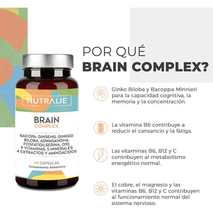 Nutralie Brain Complex Nootropico con agilità mentale 60 capsule