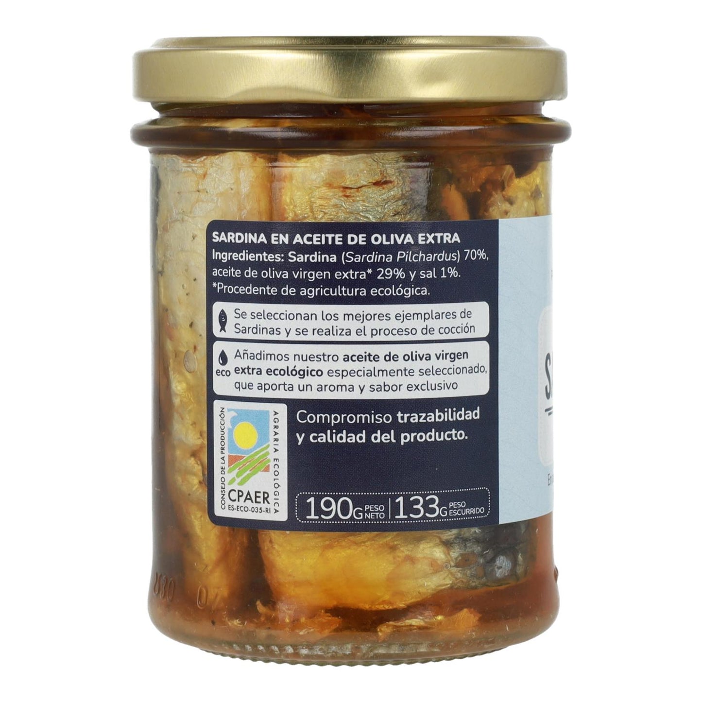 Emballage 6x Sardines à l'huile d'olive ECO Planeta Huerto 190 gr