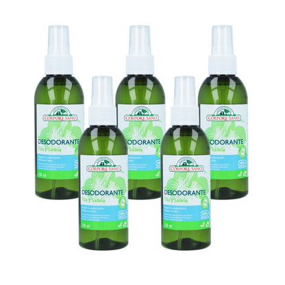 Confezione da 5 deodoranti al tiglio e salvia Corpore Sano 150 ml