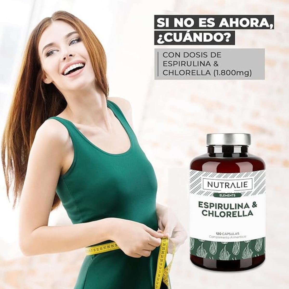 Nutralie Spiruline & Chlorella 1800 mg énergie et force 180 gélules