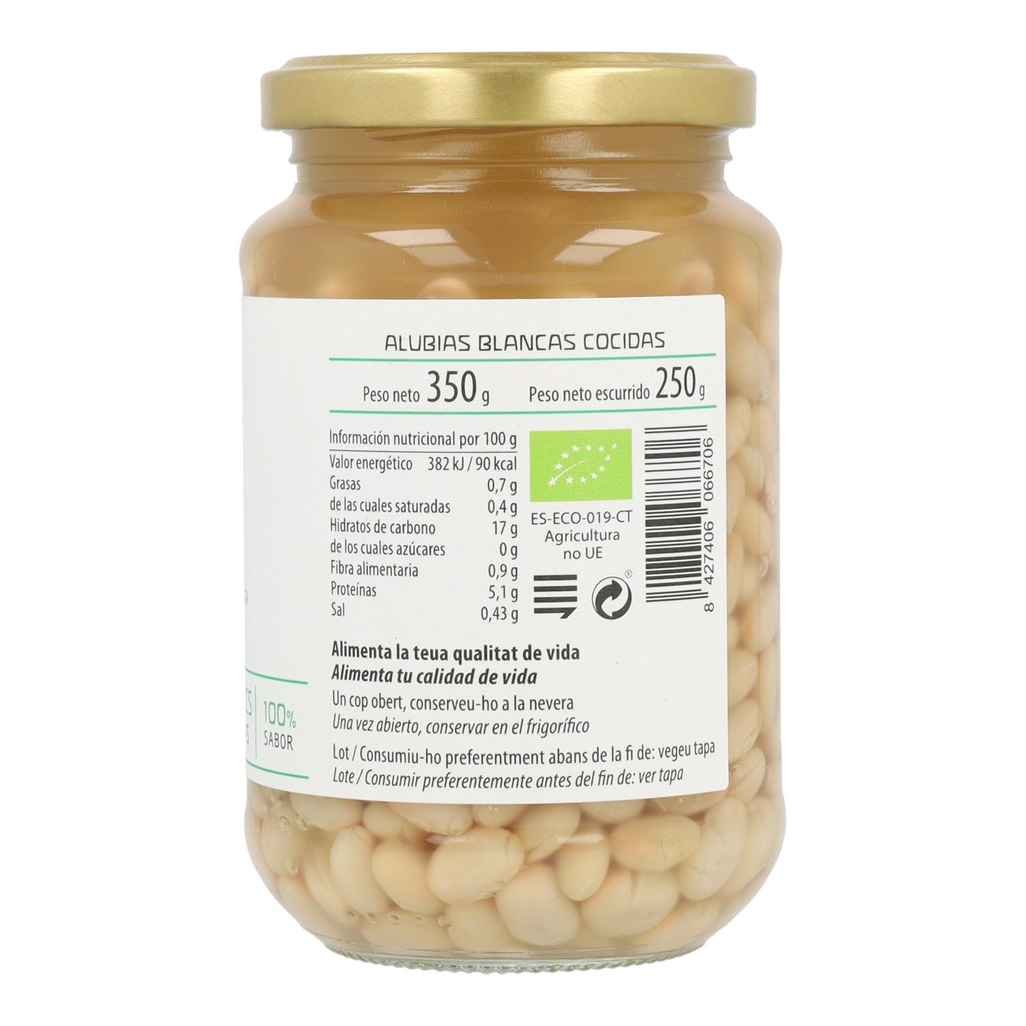Alubias blancas cocidas ECO Cal Valls 350 g