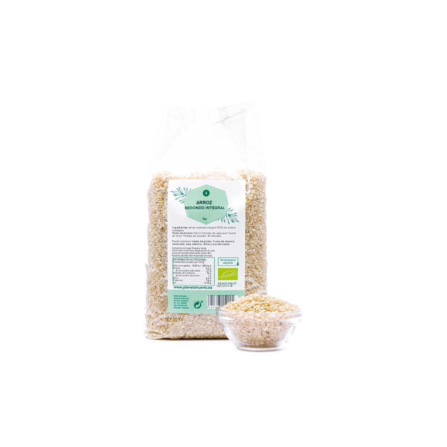 Packung 2x Vollkornrundreis ECO Planeta Huerto 1 kg