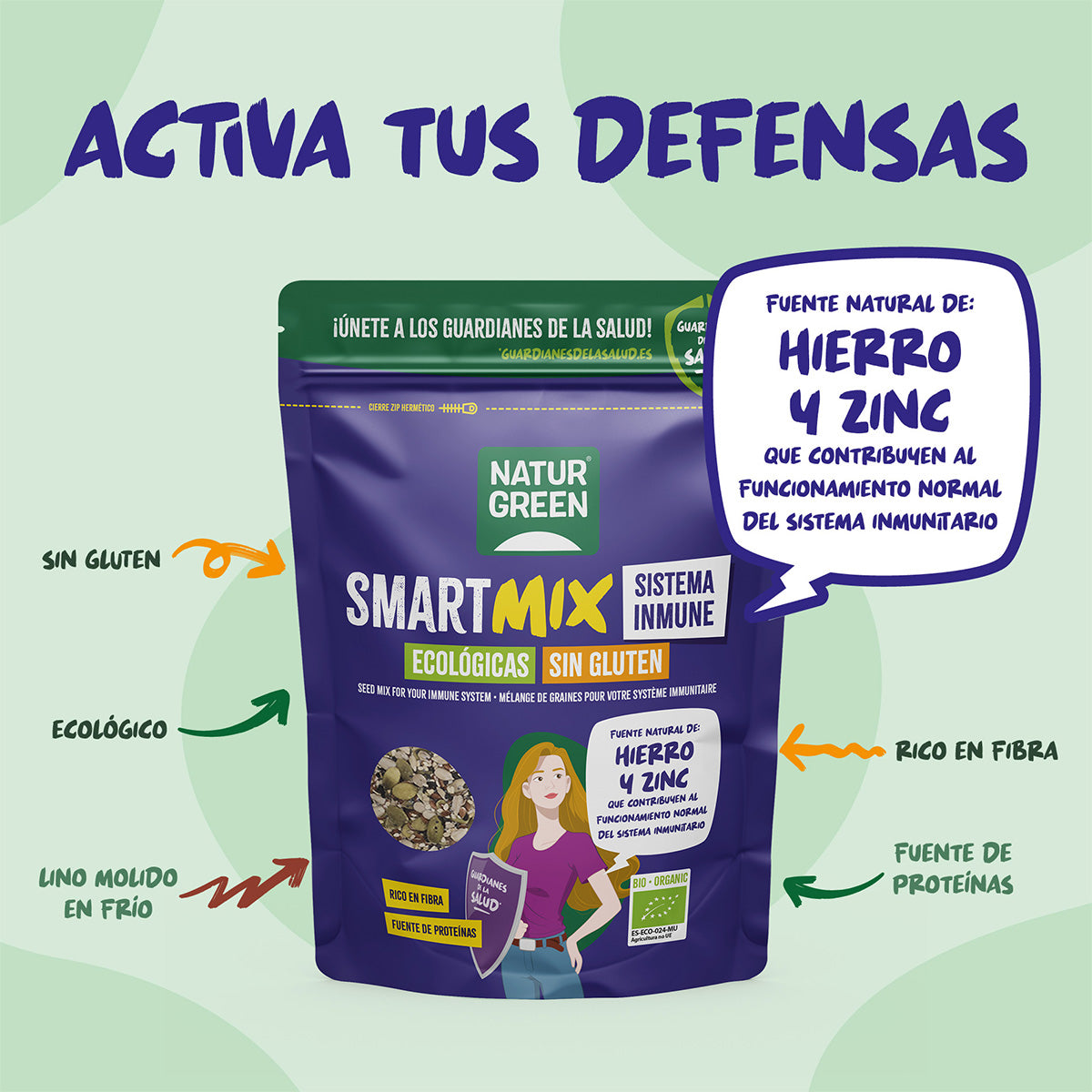 NaturGreen Organic Immune System SmartMix Seed Mix 175 g