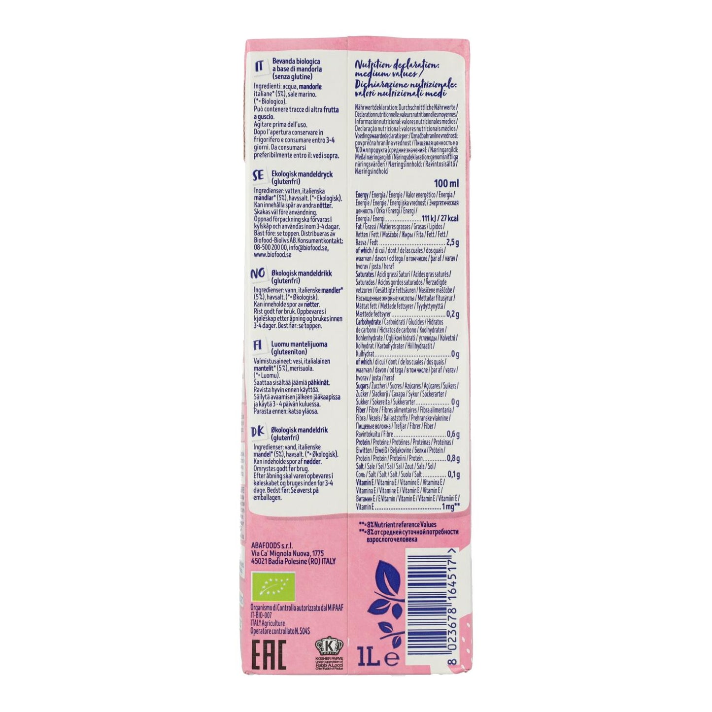 Napój migdałowy bez cukru Bio Isola Bio 1 l