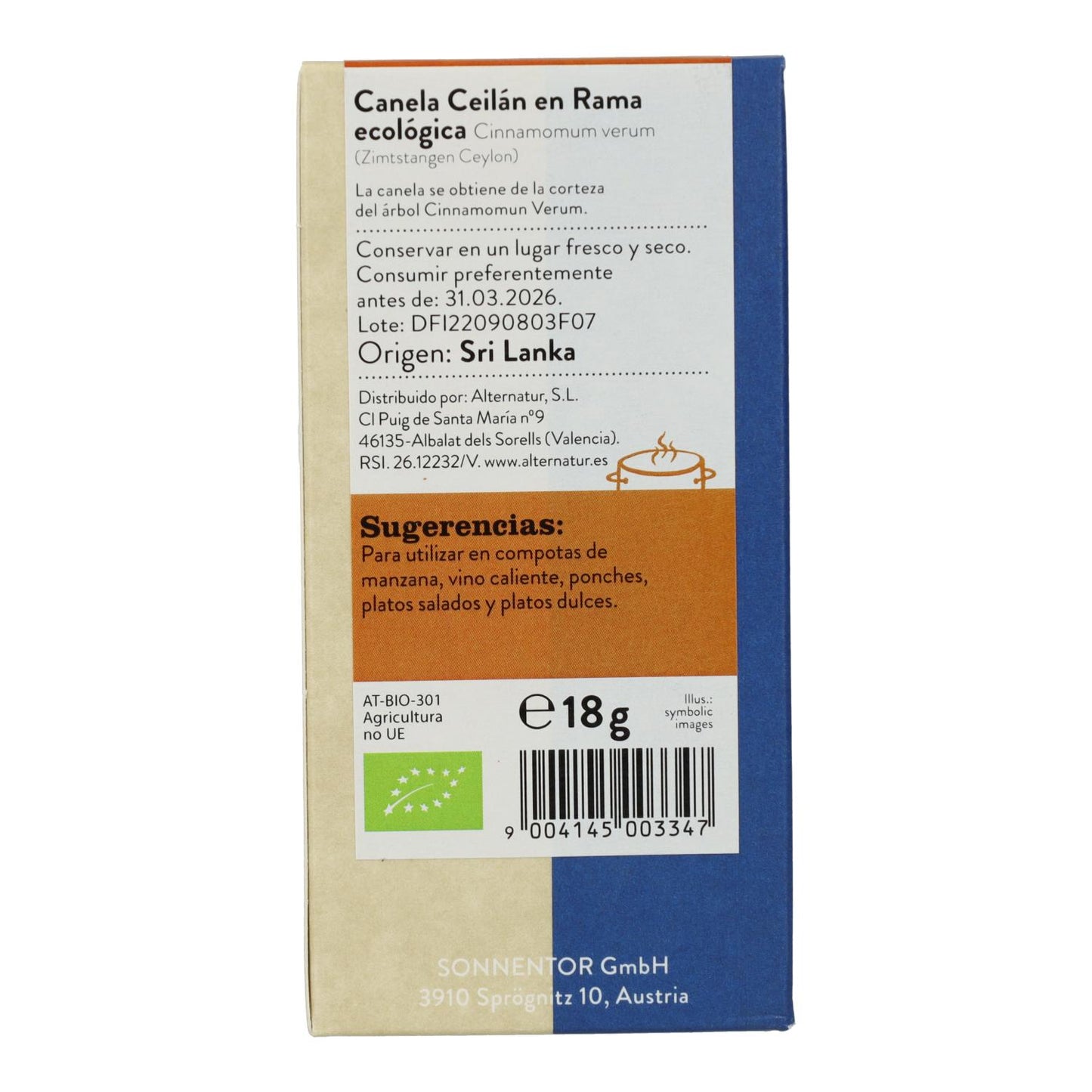 Cannella di Ceylon Eco in stecca 18 g  Sonnentor