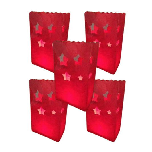 Lightbags Paper Bags Pack of 5 "Red Stars"
