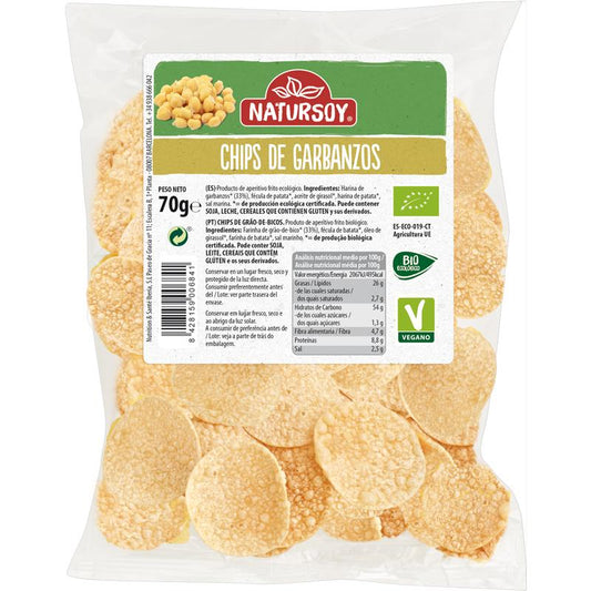 Biologische kikkererwtenchips, 70 g. Natursoy