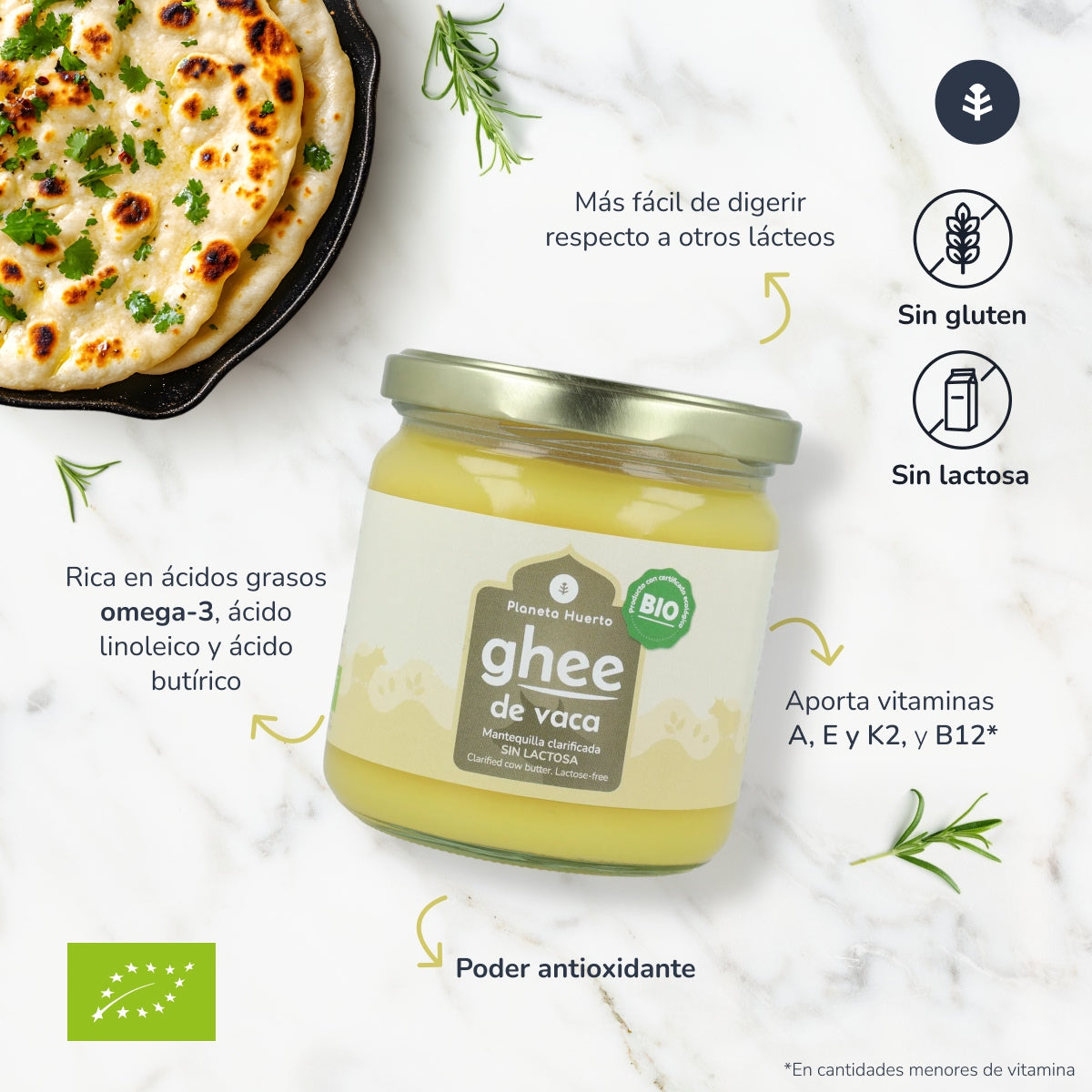Ghee klarifierad smör ECO Planeta Huerto 850 g