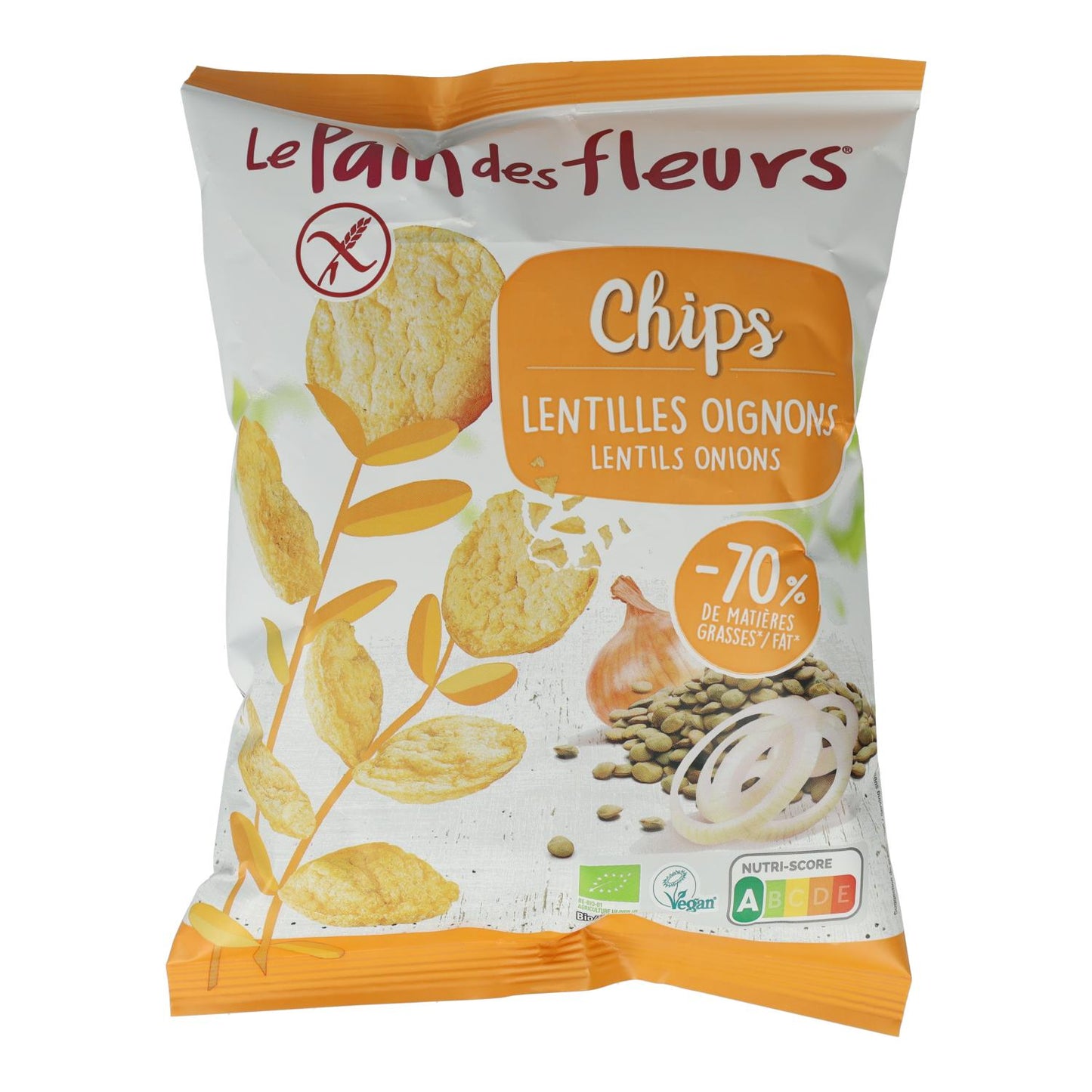 Chipsy z soczewicy z cebulą bezglutenowe Le Pain des Fleurs 50 g
