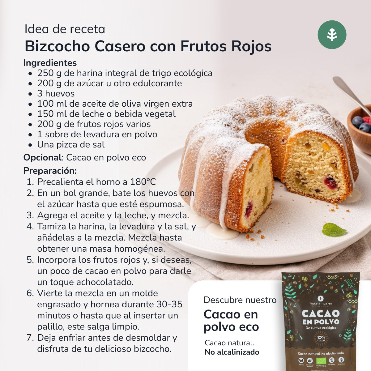 Harina Integral de Trigo Eco Planeta Huerto 800 g