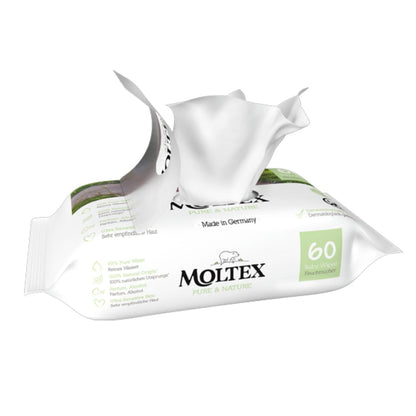 Pakket 12 x Moltex Pure & Nature-doekjes 60 stuks