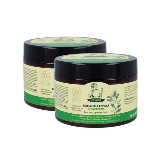 Pack of 2 repair and nourishing hair masks for dry and damaged hair, Oma Gertrude, 300 ml