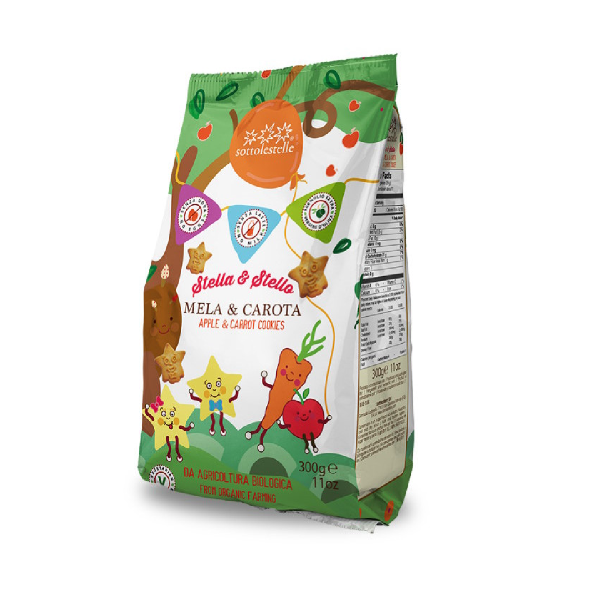 Äpple- och morotskakor Stella&Stello Sottolestelle 300 g