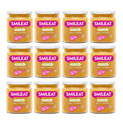 Pakket 12x biologisch potje kalkoen en groenten +6 maanden Smileat, 230 g