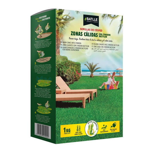 Semillas césped zonas cálidas con Cynodon dactylon Batlle 1 kg