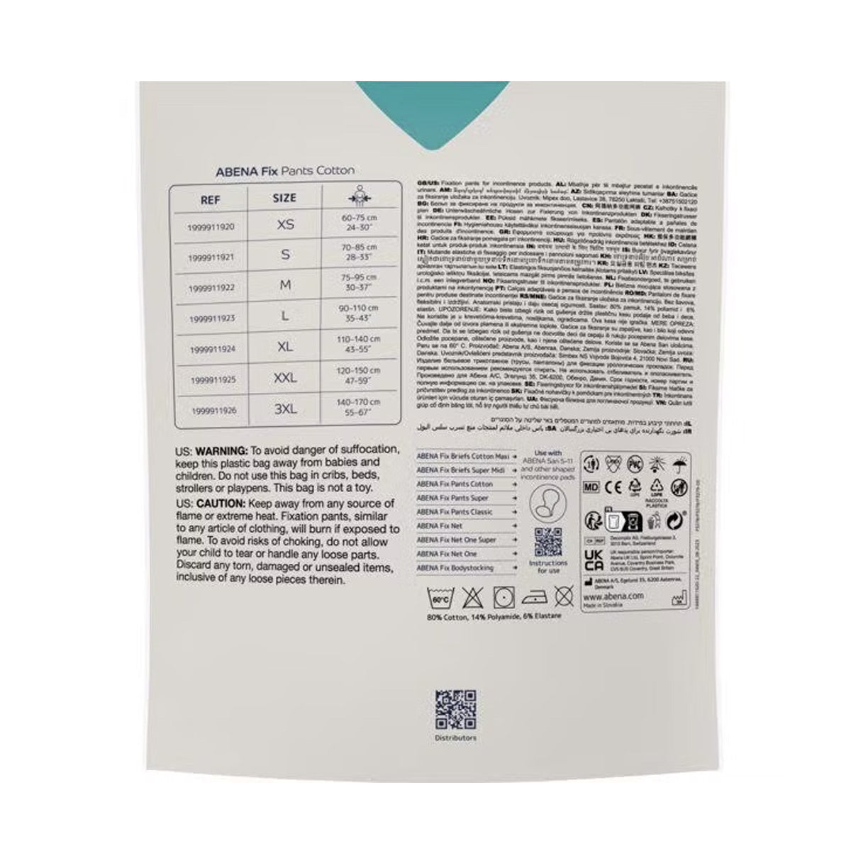 Fix Pants Cotton incontinence Abena Size XXL 3 pcs