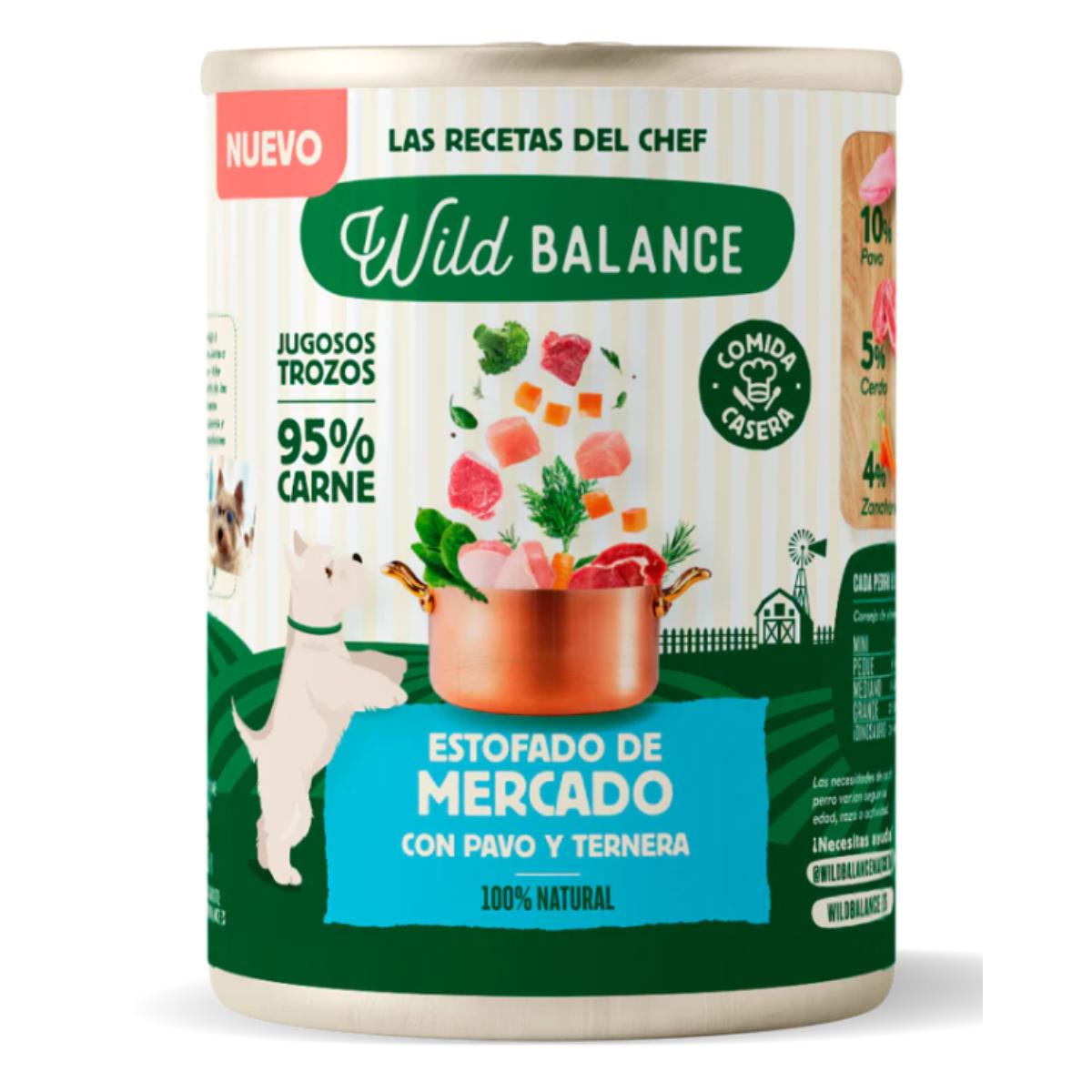 Full tin of Wild Balance Market Stew with Turkey and Beef for Dogs 400 g