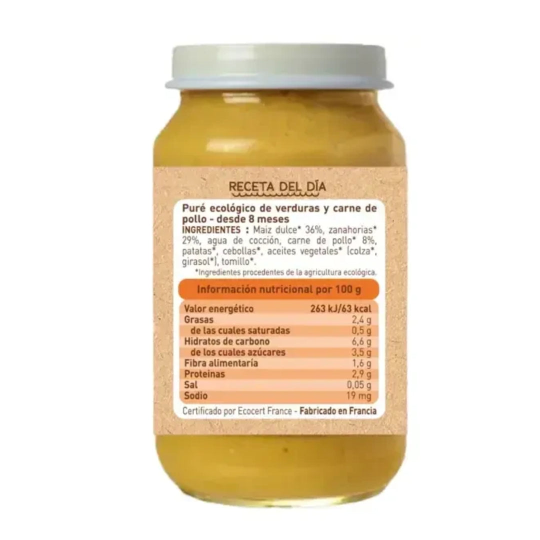 Packung Gläschen Bio-Fleischmenü (ab 8 Monaten) babybio 2 Stück à 200 g