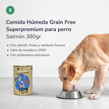 Pack 6 x Grain Free Superpremium Wet Dog Food Salmon 380 g Planeta Huerto