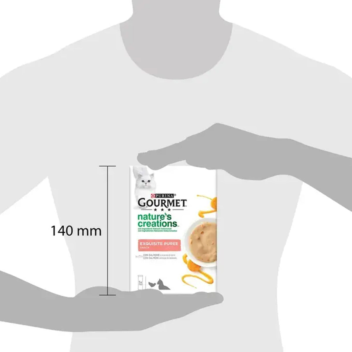 GOURMET Nature's Creations Exquise Puree Vloeibare Snack met Zalm en Wortel 5x10 g