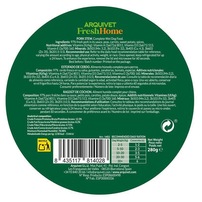 Arquivet Fresh Home Pork Stew Wet pork food for dogs 280 g