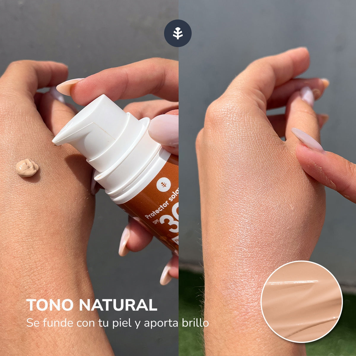 Ansiktskräm med solskydd och färg 100 % mineral SPF30 Planeta Huerto 50 ml