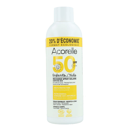 High protection sun spray refill for children SPF50 Acorelle 150 ml