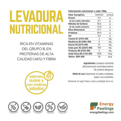 Pack 2x Levure nutritionnelle Bland en flocons Energy Feelings 250 g