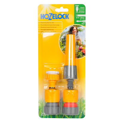 Set di connettori base con lancia 3 in 1 in sacchetto Hozelock