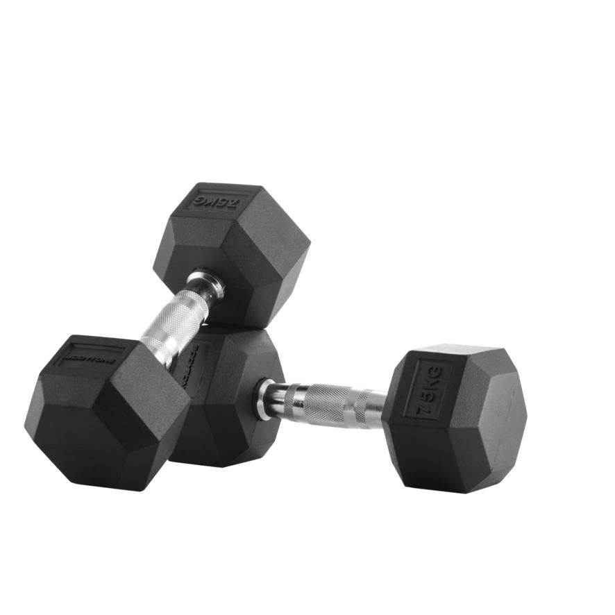 Sechskant-Gummihanteln Bodytone (Paar) 2,5 kg