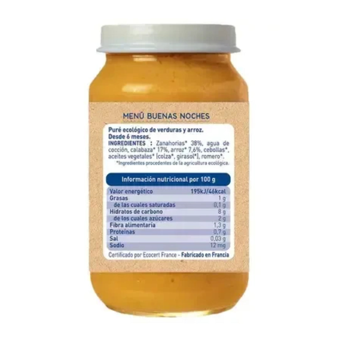 Good Night Carrot, Pumpkin and Rice Jar, Babybio 200 g