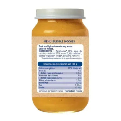 Zestaw słoiczków Buenas Noches Bio Warzywa i zboża Babybio 2 sztuki po 200 g