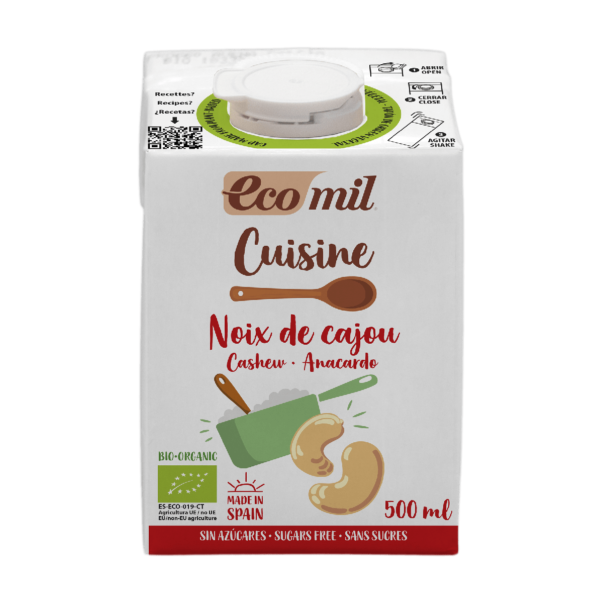 Bio Cuisine Ecomil suikervrije cashewcrème 500 ml
