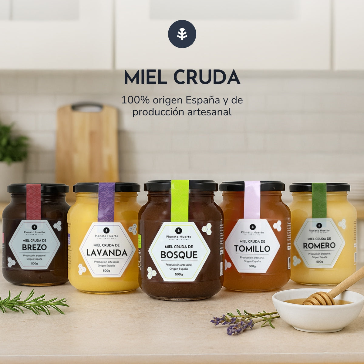 Pack 6x Miel Cruda de Montaña Planeta Huerto 500 g