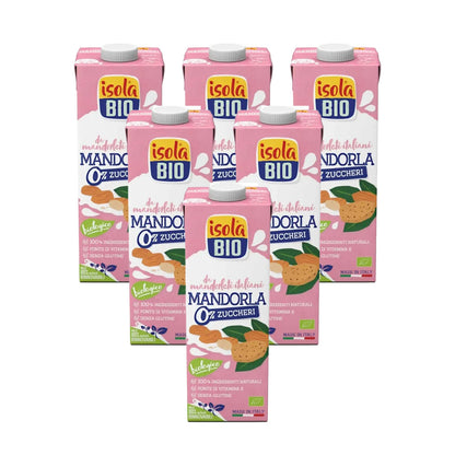 Pack de 6 boissons aux amandes sans sucre bio Isola Bio 1 L