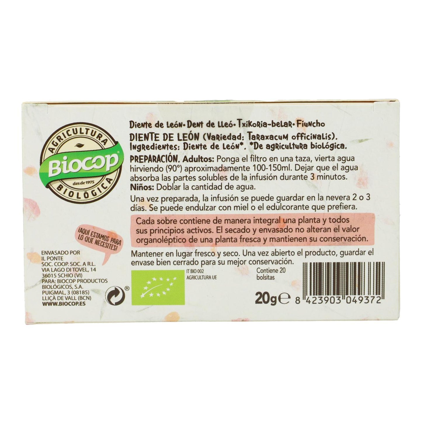 Biocop Giardino-thee van paardenbloem 20 zakjes