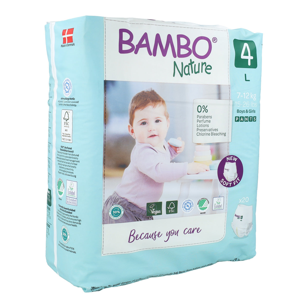 Blöjor Pants T4 (7-12 kg) Bambo Nature 20 st