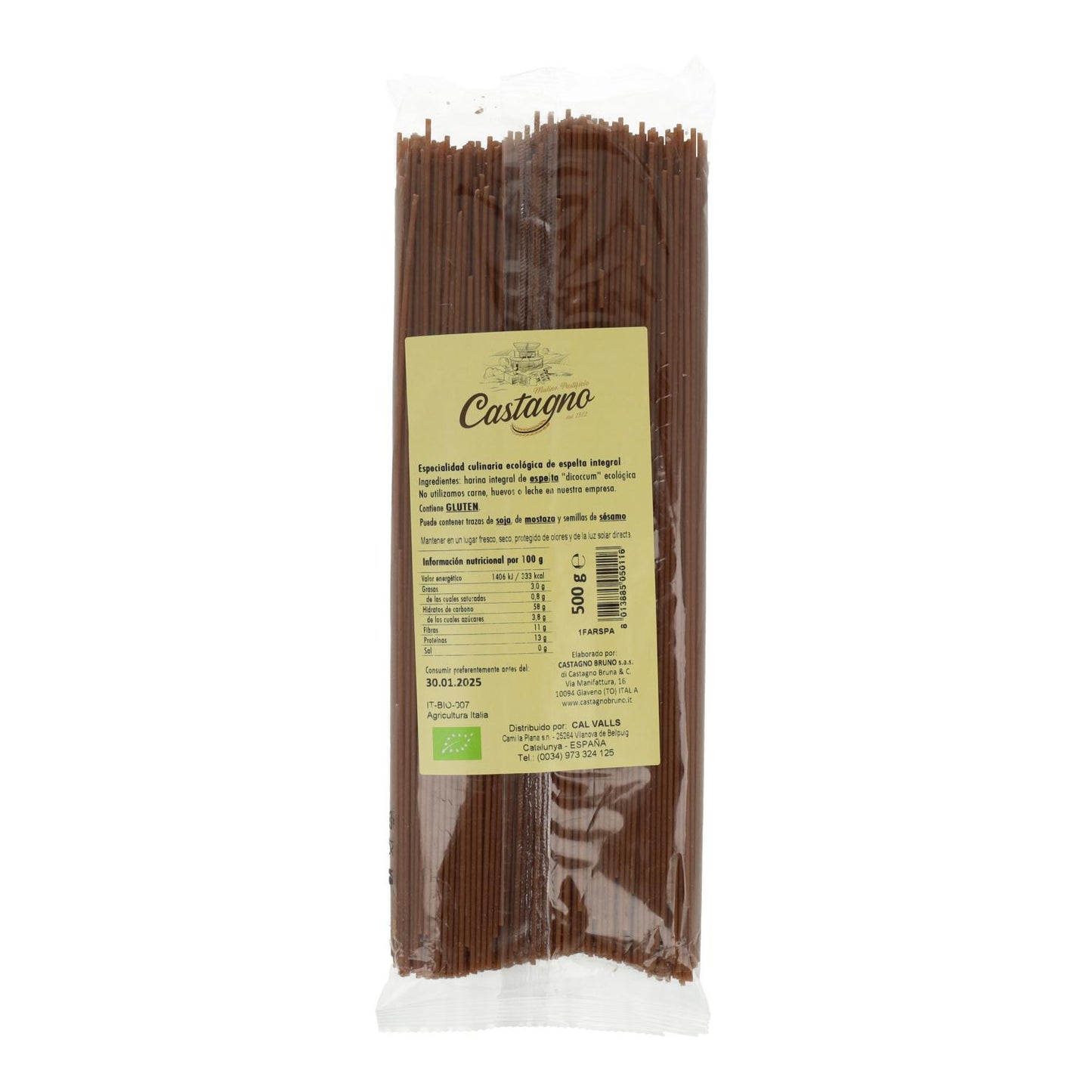 Fullkornsspaghetti av spelt DICOCCUM ECO Castagno 500 g