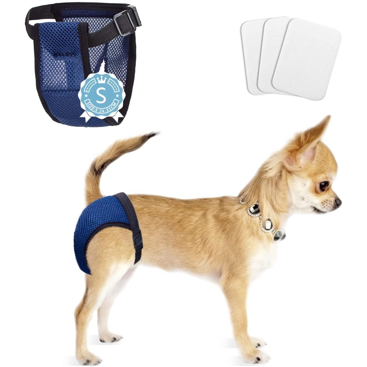 Couches lavables pour chiens avec 3 serviettes hygiéniques Nobleza taille M