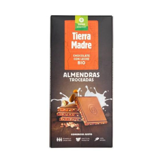 Tafelchocolade met stukjes amandel, biologisch, Tierra Madre, 100 g