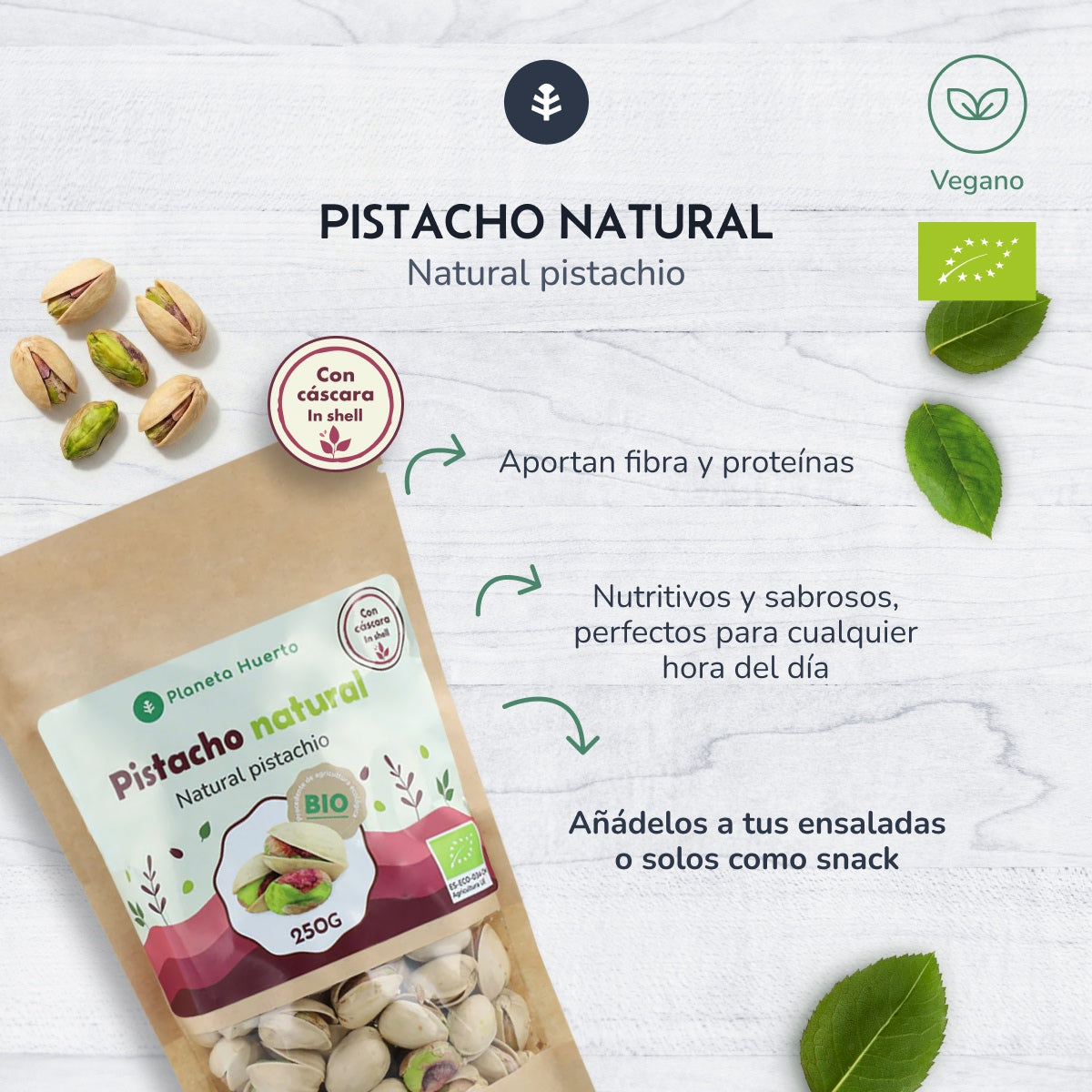 Pistachenoot in natuurlijke dop ECO Planeta Huerto 1 kg