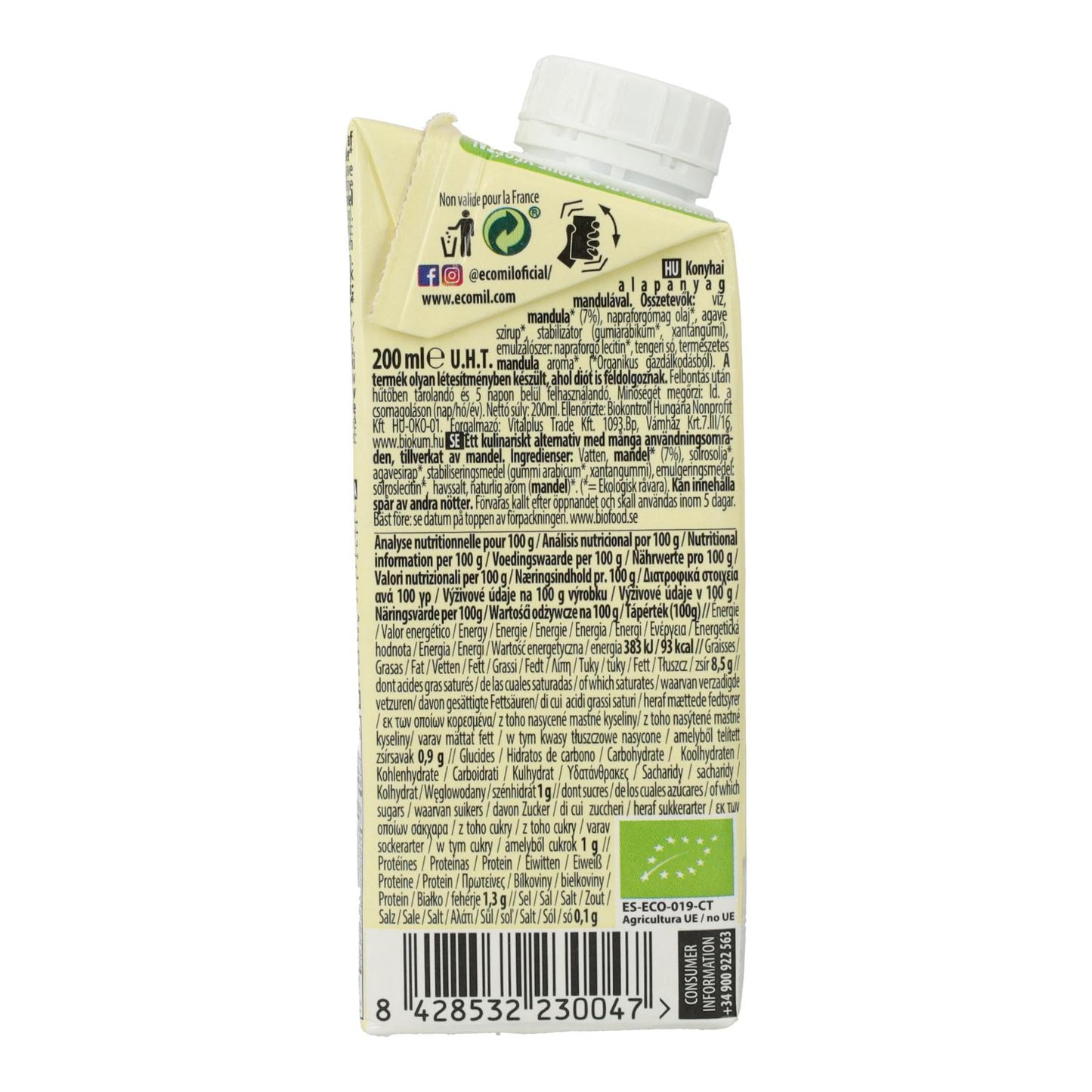 Ecomil Mandel Cuisine Kulinarische Zubereitung 200 ml