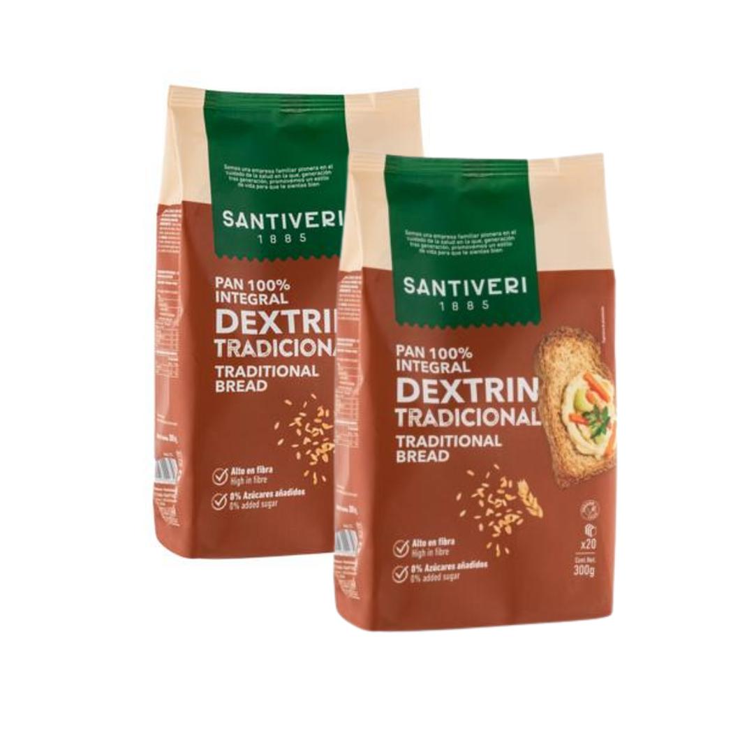 Lot de 2 pains traditionnels Santiveri à la dextrine 300 g