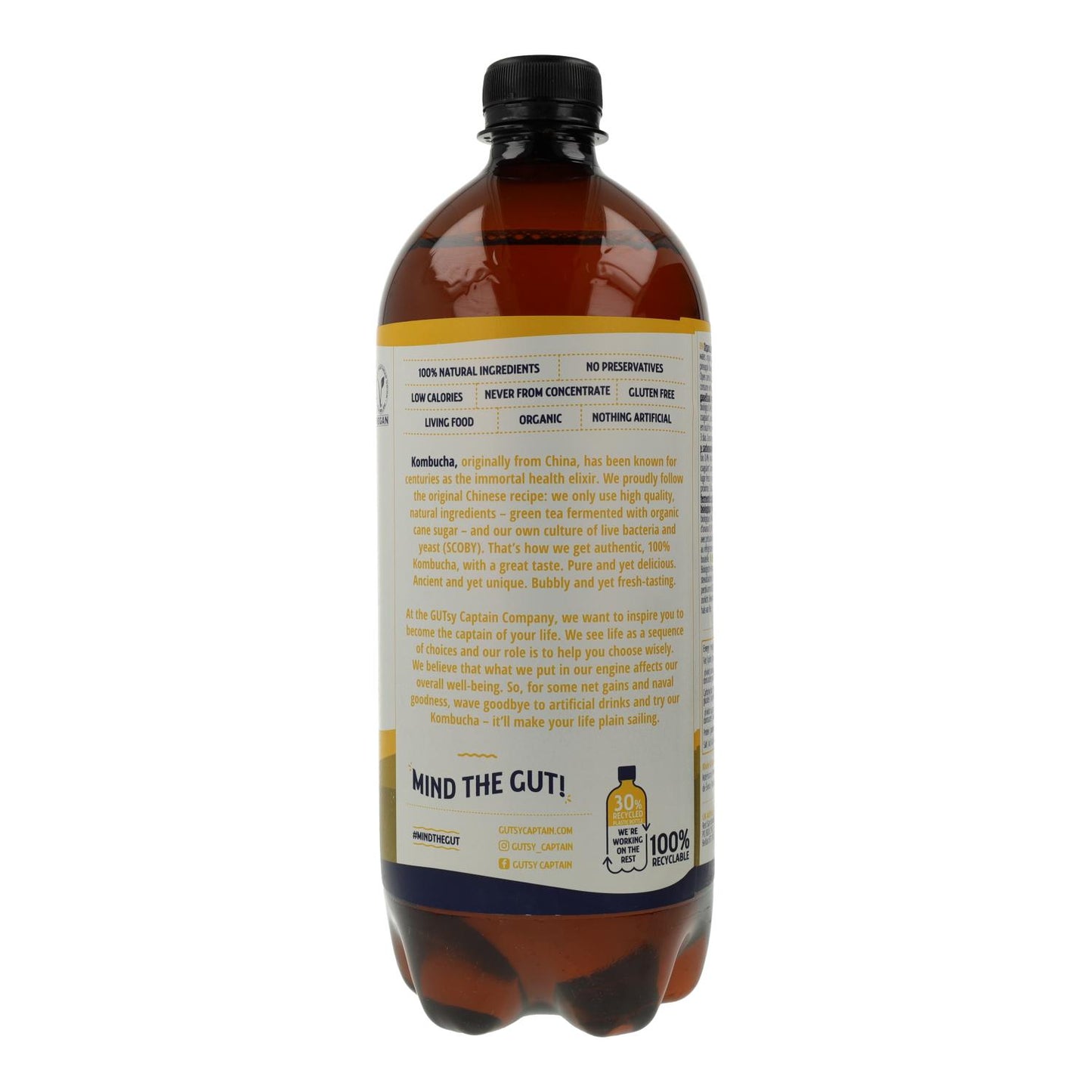 Kombucha Ananas et Pêche BIO Captain Kombucha 1 L
